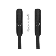 OUCH! Velvet & Velcro Adjustable Handcuffs - Black Restraints