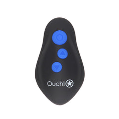 OUCH! E-stim & Vibrating Butt Plug Cock Ring - Black USB Rechargeable Vibrating Butt Plug & Cock Ring with e-Stim