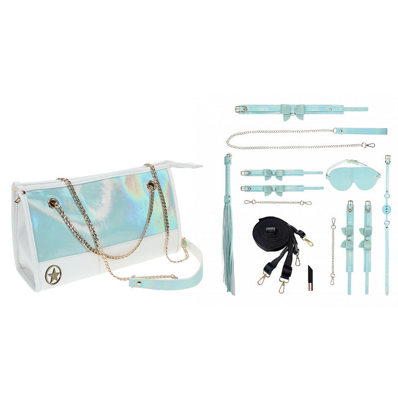 OUCH! Paris Collection - Kit with Bag - Baby Blue Bondage Set with Bag - 8 Piece Kit