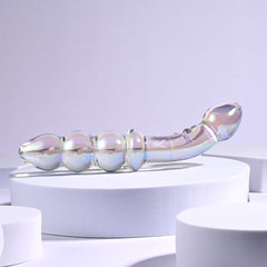 Playboy Pleasure JEWELS DOUBLE - Clear Glass 17.1 cm Double Ended Dildo