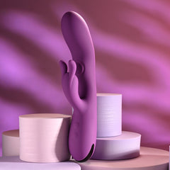 Playboy Pleasure BUSY BUNNY - Purple 22.6 cm USB Rechargeable Rabbit Vibrator with Tapping Shaft