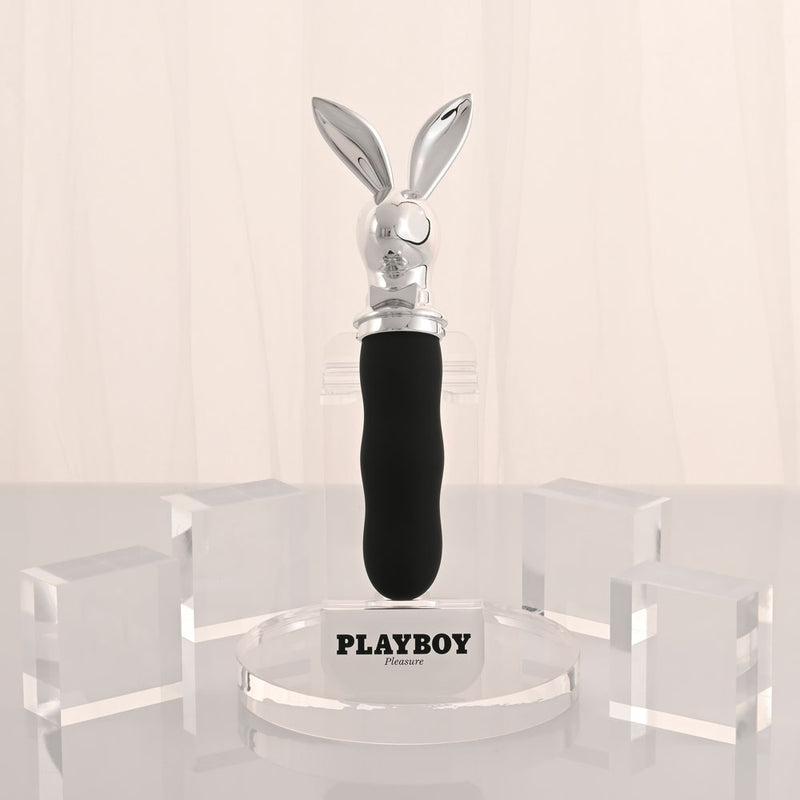 Playboy Pleasure BUNNY ON THE GO - Black/Chrome 18.6 cm USB-C Rechargeable Vibrator