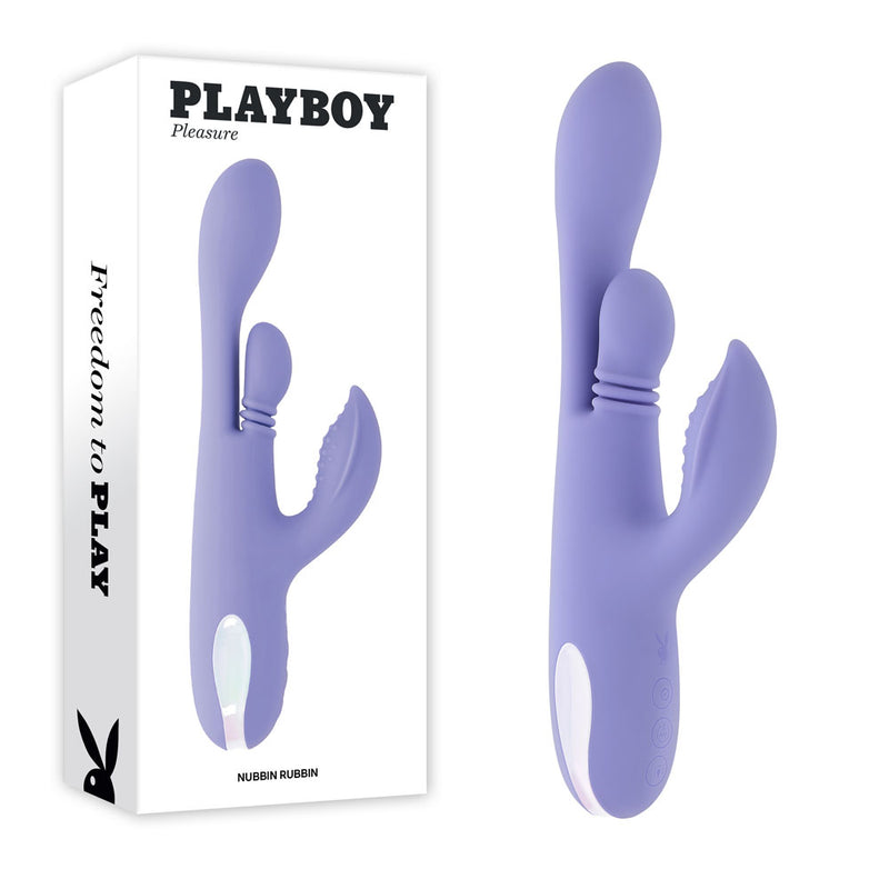 Playboy Pleasure NUBBIN RUBBIN - Purple 24.1 cm USB Rechargeable Thrusting Rabbit Vibrator