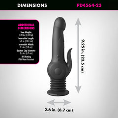 Fetish Fantasy Series Pogo Thruster - Black USB Rechargeable 23.5 cm Gyrating Rabbit Vibrator