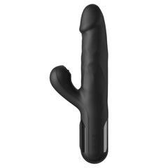 FFS Sonix Silicone Thruster - Black 22 cm USB Rechargeable Thrusting Vibrator with Flicking Clit Stim