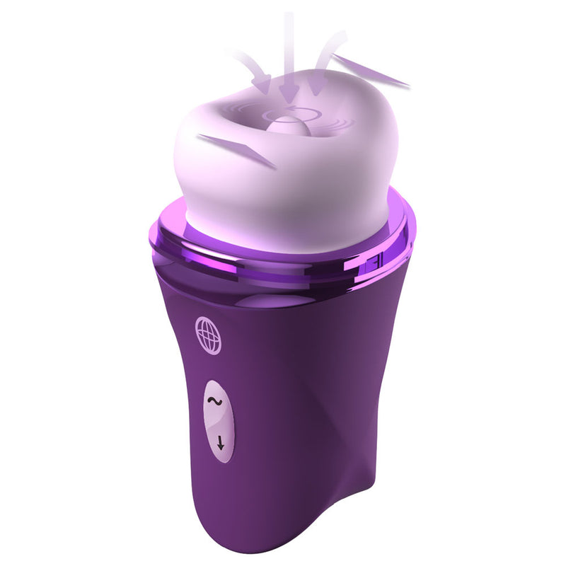 Fantasy For Her Lush Kiss Plush - Purple - Purple USB Rechargeable Licking & Sucking Stimulator