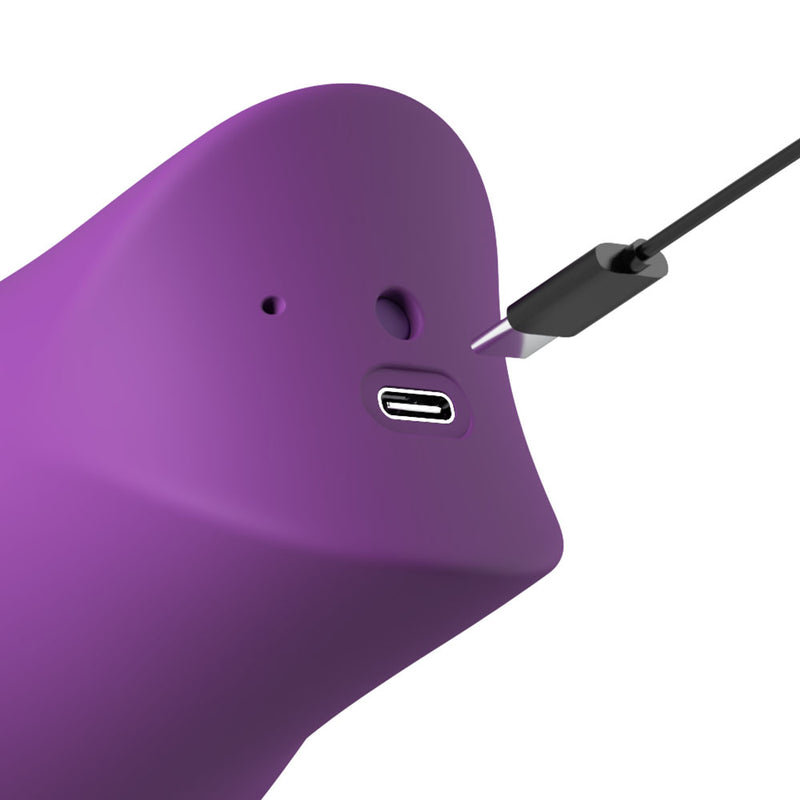 Fantasy For Her Lush Kiss Plush - Purple - Purple USB Rechargeable Licking & Sucking Stimulator