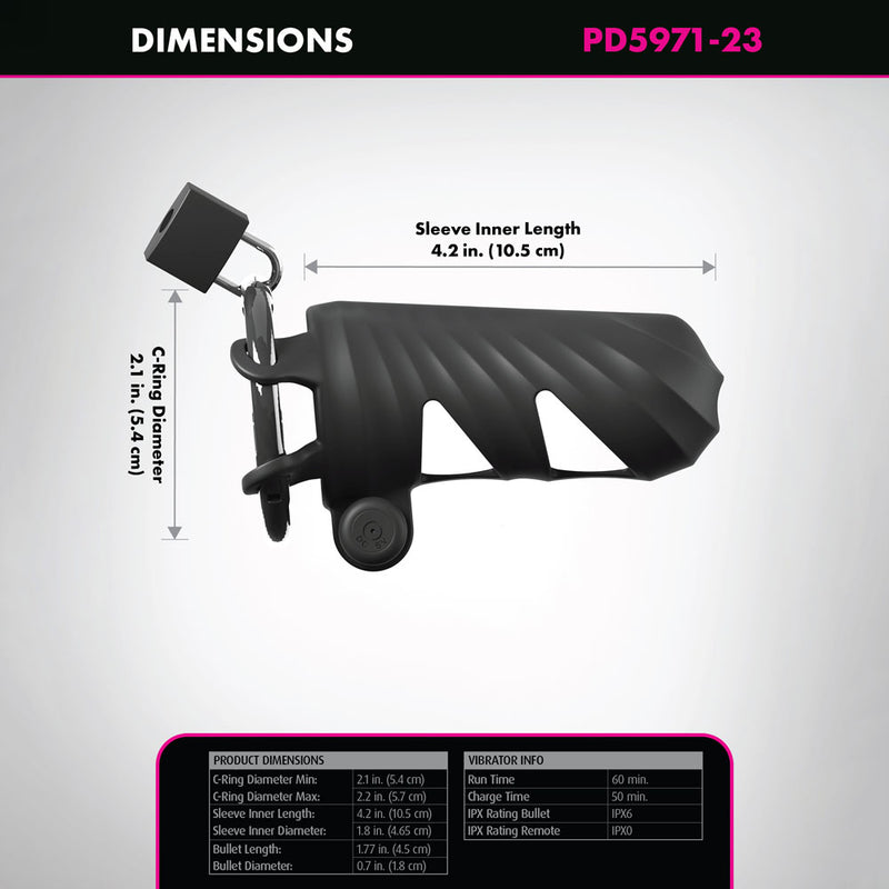 Fantasy C-Ringz Remote-Controlled Vibrating Cock Blocker - Black Vibrating Cock Cage