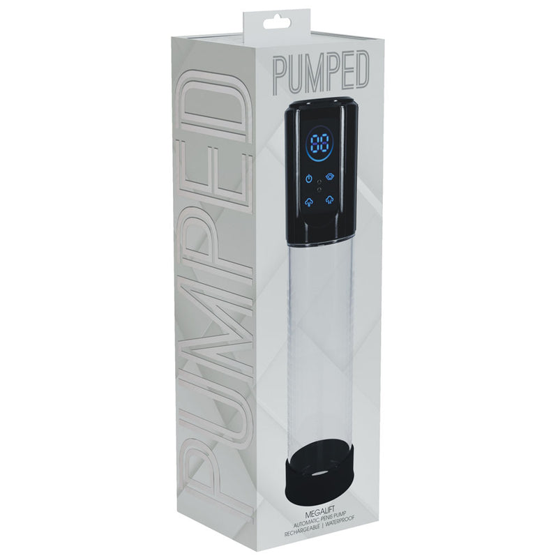 PUMPED MegaLift Automatic Penis Pump - Black - Black/Clear USB Rechargeable Auto Penis Pump