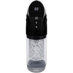 PUMPED Strokemate - Black/Clear USB Rechargeable Sucking Rotating and Thrusting Auto Masturbator