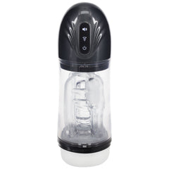 PUMPED SonicPull - Gunmetal - Gunmetal Grey/Clear USB Rechargeable Sucking And Vibrating Auto Masturbator