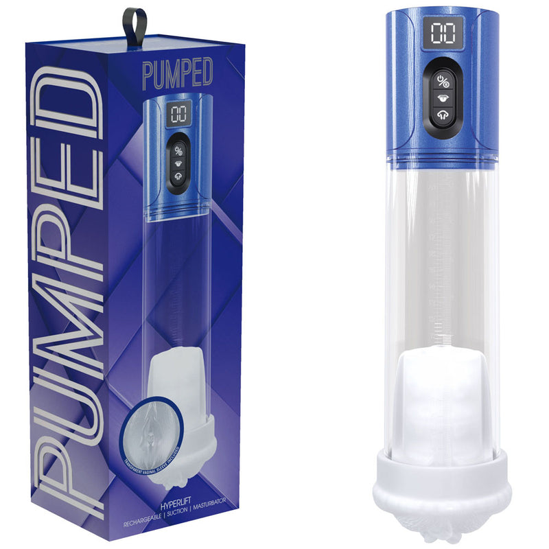 PUMPED HyperLift - Blue - Metallic Blue/Clear USB Rechargeable Auto Pump