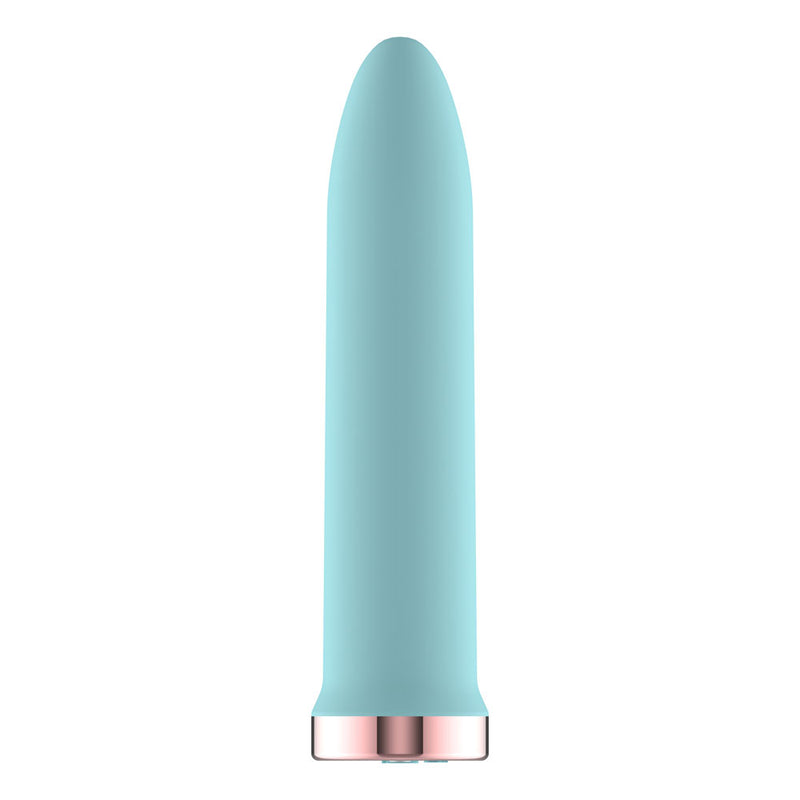 Passion Play Rechargeable Vibrating Bullet - Blue - Blue 9.8 cm USB Rechargeable Bullet