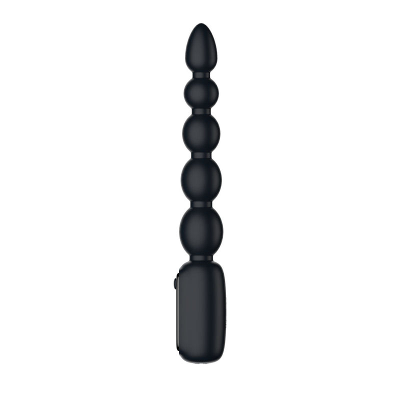 Passion Play Vibrating Anal Beads with LED Screen - Black 23 cm USB Rechargeable Vibrating Anal Beads