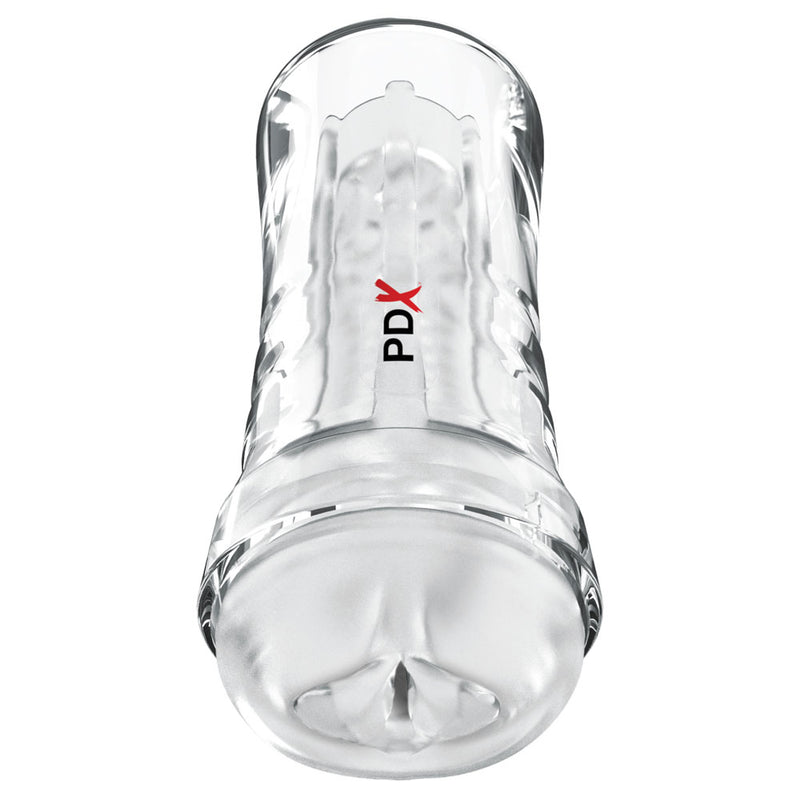 PDX Extreme Wet Pussies - Super Luscious Lips - Clear - Clear Self Lubricating Vagina Stroker