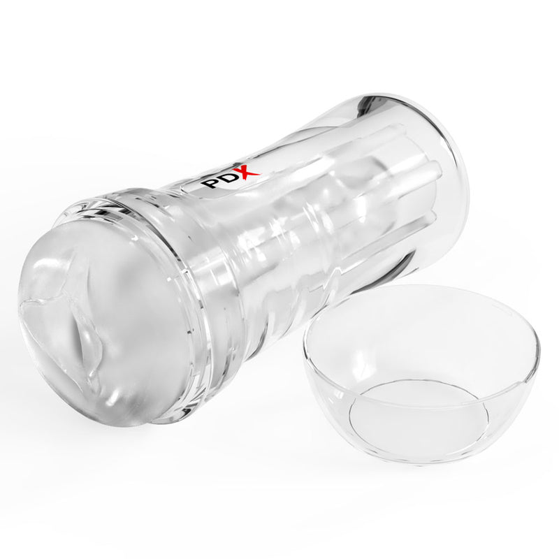 PDX Extreme Wet Pussies - Super Luscious Lips - Clear - Clear Self Lubricating Vagina Stroker