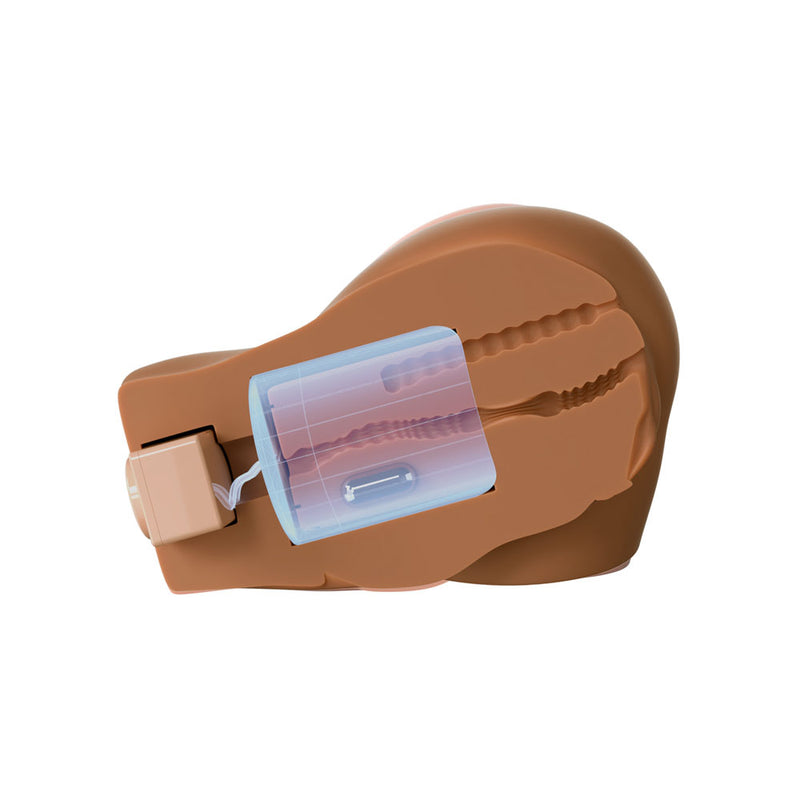 PDX Elite Back That Ass Up - Brown - Brown USB Rechargeable Auto Mega Masturbator