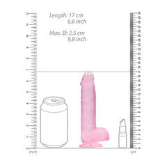 REALROCK 6'' Realistic Dildo With Balls - Pink 15.2 cm Dong