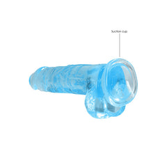 REALROCK 8'' Realistic Dildo With Balls - Blue 20.3 cm Dong