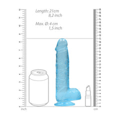 REALROCK 8'' Realistic Dildo With Balls - Blue 20.3 cm Dong
