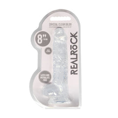 REALROCK 8'' Realistic Dildo With Balls - Clear 20.3 cm Dong