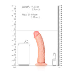 REALROCK Realistic Regular Curved Dildo with Suction Cup - 15.5 cm - Flesh 15.5 cm (6'') Dong
