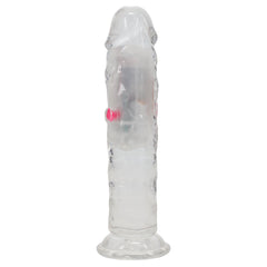 REALROCK 6'' No Balls Wireless Rechargeable LED Vibrating Dong - Clear with LED 16.5 cm USB Rechargeable Vibrating Dong with Remote