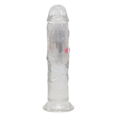 REALROCK 6'' No Balls Wireless Rechargeable LED Vibrating Dong - Clear with LED 16.5 cm USB Rechargeable Vibrating Dong with Remote