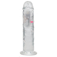 REALROCK 8'' No Balls Wireless Rechargeable LED Vibrating Dong - Clear with LED 22 cm USB Rechargeable Vibrating Dong with Remote