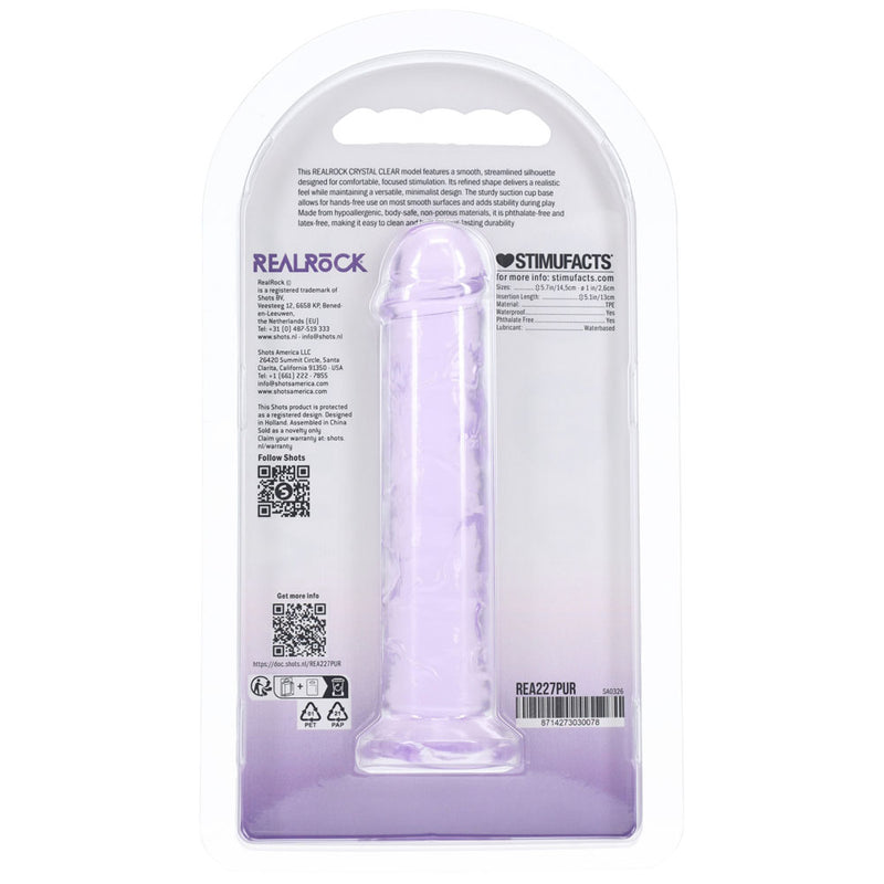 REALROCK Realistic 5'' Dildo - Purple - Purple 12.7 cm Dildo