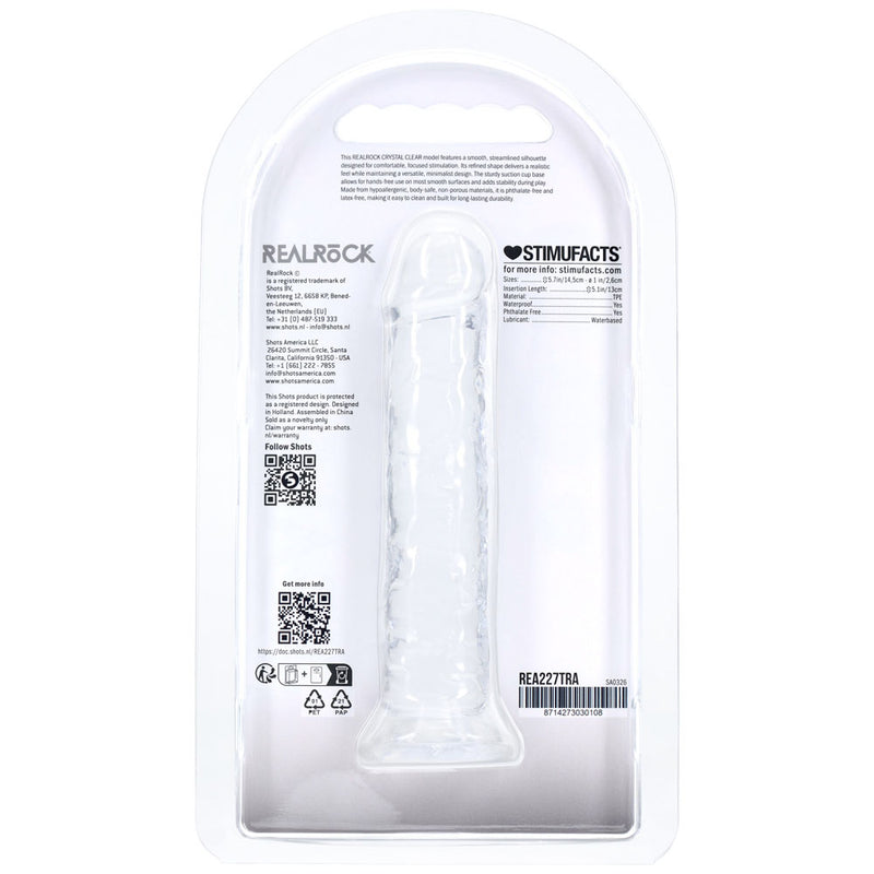 REALROCK Realistic 5'' Dildo - Clear - Clear 12.7 cm Dildo