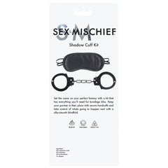 Sex & Mischief Shadow Cuff Kit - Black - 2 Piece Set