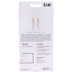 Sex & Mischief Pearl Nipple Ties - Gold/Pearl Nipple Restraints - Set of 2