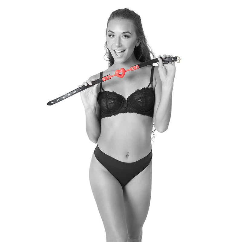 Sex & Mischief Amor Ball Gag - Red/Black Mouth Restraint
