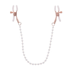 Sex & Mischief Peaches n CreaMe Pearl Nipple Clamps - Peach Nipple Restraints
