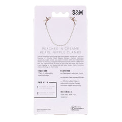 Sex & Mischief Peaches n CreaMe Pearl Nipple Clamps - Peach Nipple Restraints