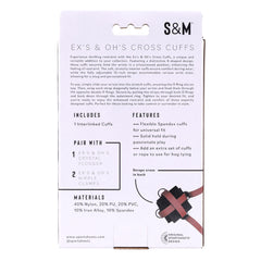 S&M Exs & Ohs Cross Cuffs - Red/Black Restraints