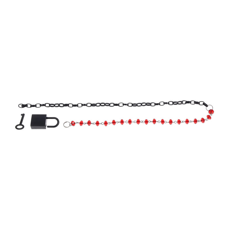 S&M Exs & Ohs Crystal Day Collar - Red/Black Collar Jewellery