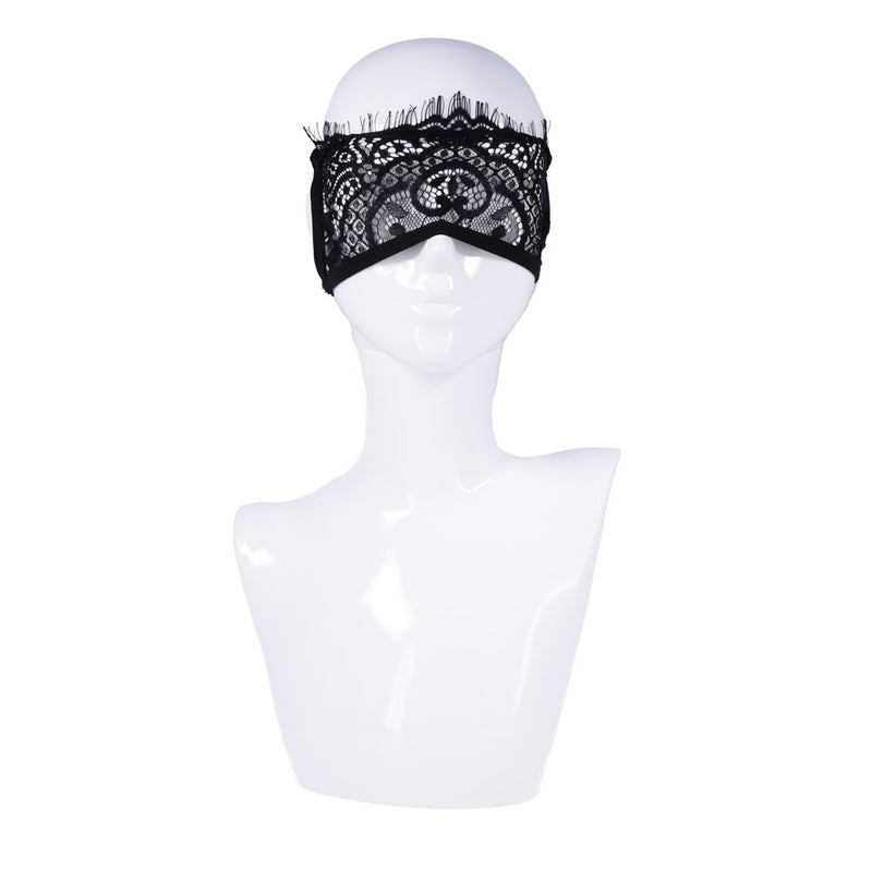 S&M Veiled Vision Lace Blindfold - Black Lace Blindfold