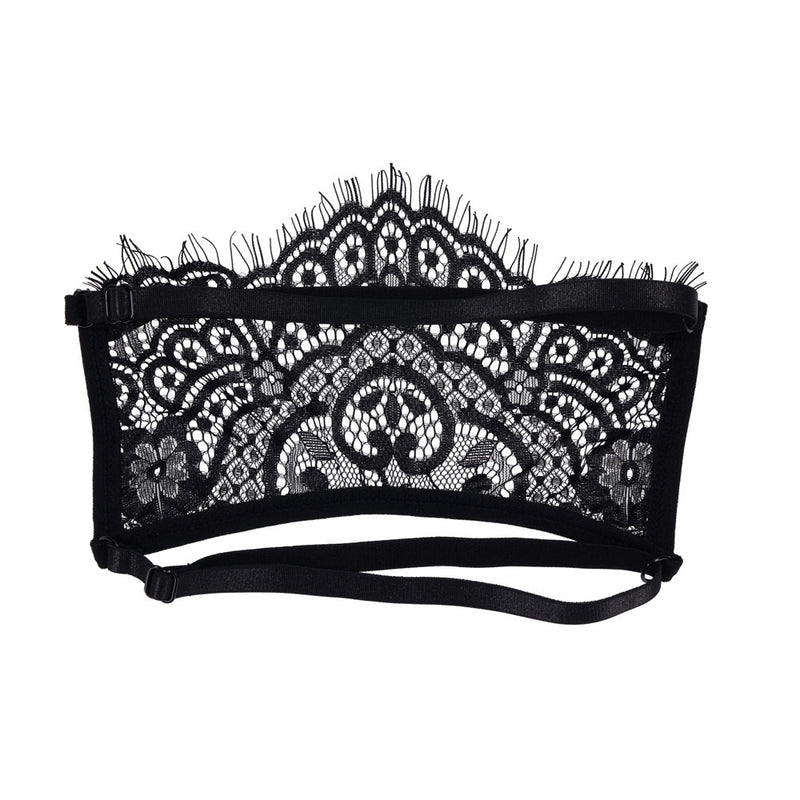 S&M Veiled Vision Lace Blindfold - Black Lace Blindfold