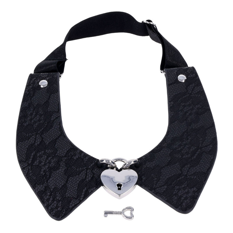 Sex & Mischief Heartbound Lace Day Collar - Black Submission Collar