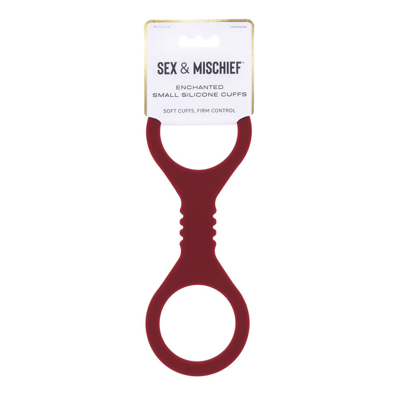 Sex & Mischief Enchanted Small Silicone Cuffs - Burgundy Small Restraints