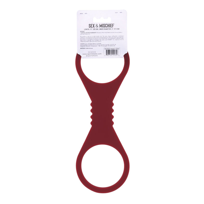 Sex & Mischief Enchanted Large Silicone Cuffs - Burgundy Large Restraints