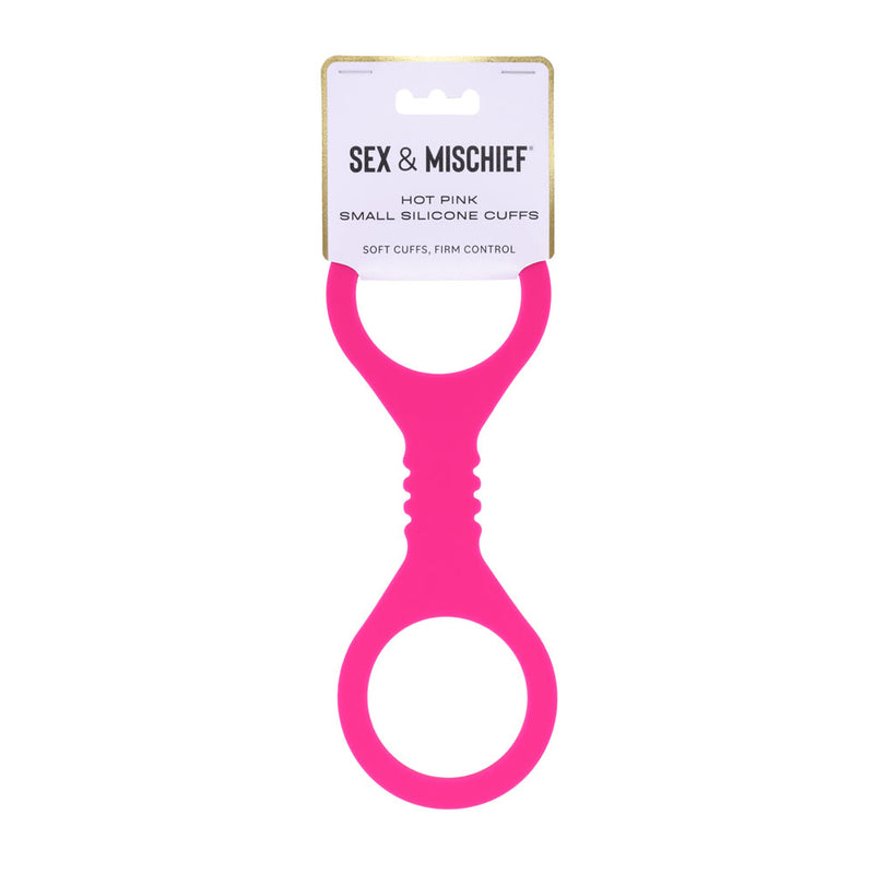Sex & Mischief Small Hot Pink Silicone Cuffs - Hot Pink Small Restraints