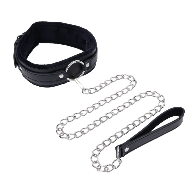 S&M Shadow Collar and Leash - Black Neck Restraint and Leash