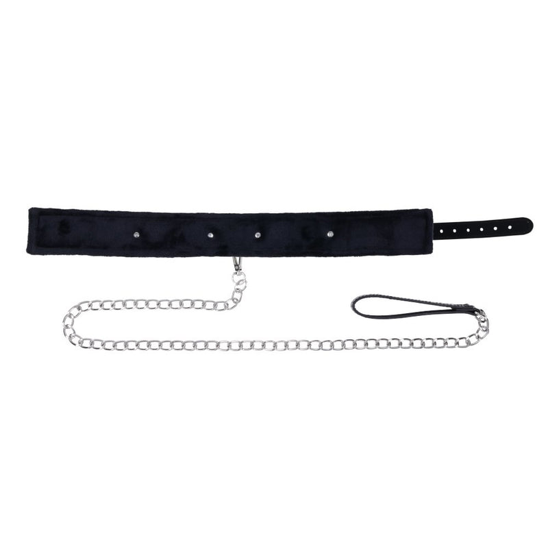 S&M Shadow Collar and Leash - Black Neck Restraint and Leash