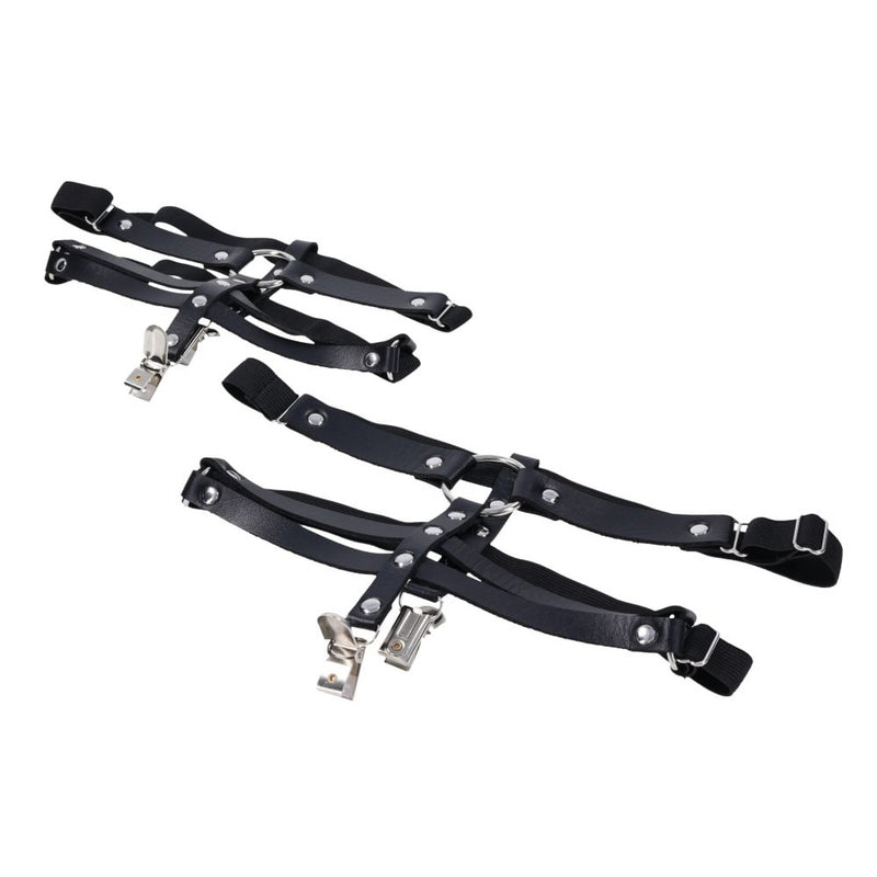 S&M Shadow Garters - Black Leg Garters