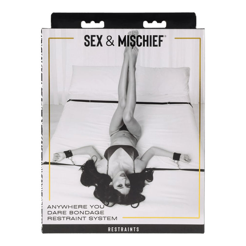 S&M Anywhere You Dare Bondage Restraint System - Black Restraint Set