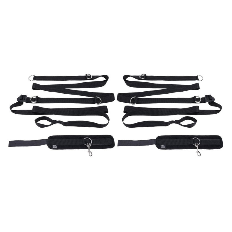S&M Anywhere You Dare Bondage Restraint System - Black Restraint Set