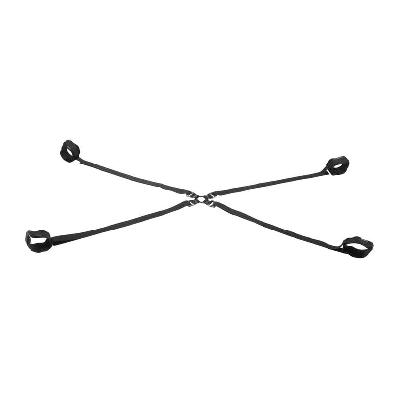 SPORTSHEETS Velvet Noir Adjustable Hog Tie & Cuff Set - Black Restraints